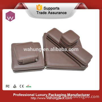 new brown color faux leather jewellry ring boxes